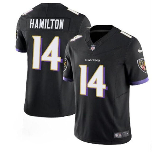 Men’s Baltimore Ravens #14 Kyle Hamilton Black 2023 F.U.S.E. Vapor Limited Stitched Jersey