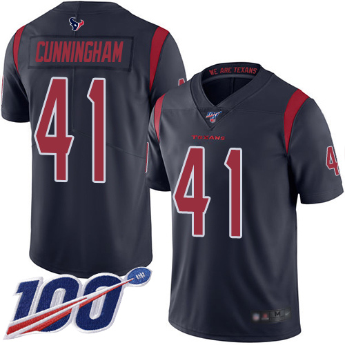 Nike Texans #41 Zach Cunningham Navy Blue Men’s Stitched NFL Limited Rush 100th Season Jersey