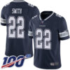 Nike Cowboys #22 Emmitt Smith Navy Blue Team Color Men’s Stitched NFL 100th Season Vapor Limited Jersey