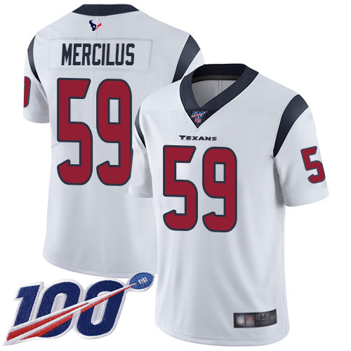 Nike Texans #59 Whitney Mercilus White Men’s Stitched NFL 100th Season Vapor Limited Jersey