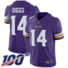 Vikings #14 Stefon Diggs Purple Team Color Men’s Stitched Football 100th Season Vapor Limited Jersey
