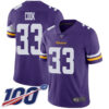 Vikings #33 Dalvin Cook Purple Team Color Men’s Stitched Football 100th Season Vapor Limited Jersey