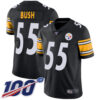 Steelers #55 Devin Bush Black Team Color Men’s Stitched Football 100th Season Vapor Limited Jersey