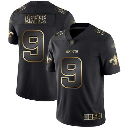 Saints #9 Drew Brees Black Gold Men’s Stitched Football Vapor Untouchable Limited Jersey