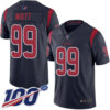 Texans #99 J.J. Watt Navy Blue Men’s Stitched Football Limited Rush 100th Season Jersey
