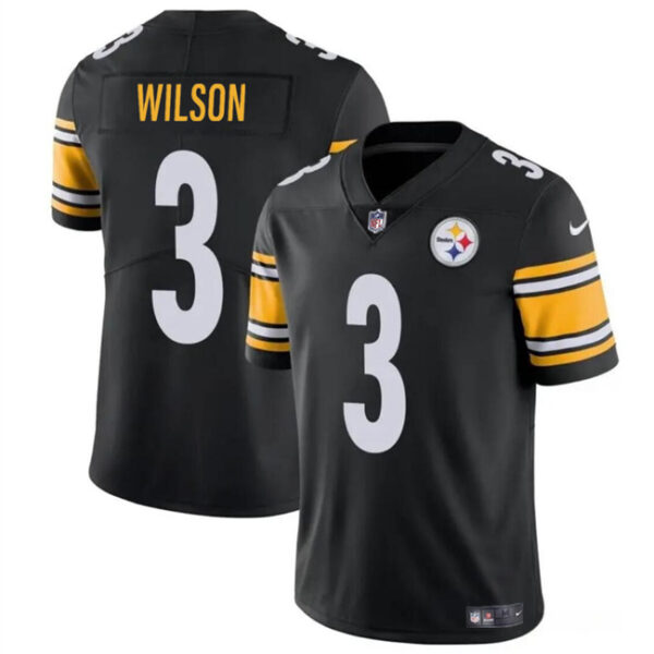 Men’s Pittsburgh Steelers #3 Russell Wilson Black Vapor Untouchable Limited Football Stitched Jersey
