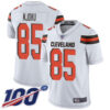 Nike Browns #85 David Njoku White Men’s Stitched NFL 100th Season Vapor Limited Jersey