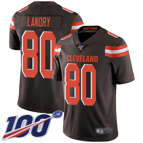 Nike Browns #80 Jarvis Landry Brown Team Color Men’s Stitched NFL 100th Season Vapor Limited Jersey