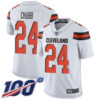 Nike Browns #24 Nick Chubb White Men’s Stitched NFL 100th Season Vapor Limited Jersey
