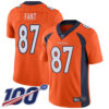 Nike Broncos #87 Noah Fant Orange Men’s Stitched NFL 100th Season Vapor Limited Jersey