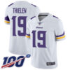 Vikings #19 Adam Thielen White Men’s Stitched Football 100th Season Vapor Limited Jersey