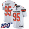 Nike Browns #95 Myles Garrett White Men’s Stitched NFL 100th Season Vapor Limited Jersey