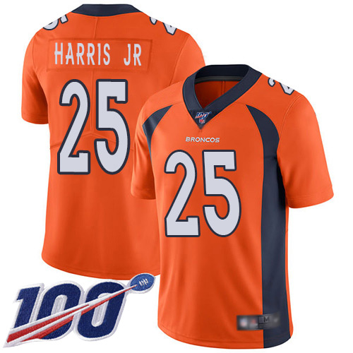 Nike Broncos #25 Chris Harris Jr Orange Men’s Stitched NFL 100th Season Vapor Limited Jersey