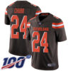 Nike Browns #24 Nick Chubb Brown Team Color Men’s Stitched NFL 100th Season Vapor Limited Jersey