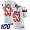 Nike Browns #53 Joe Schobert White Men’s Stitched NFL 100th Season Vapor Limited Jersey