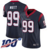 Texans #99 J.J. Watt Navy Blue Team Color Men’s Stitched Football 100th Season Vapor Limited Jersey