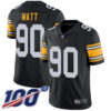 Steelers #90 T. J. Watt Black Alternate Men’s Stitched Football 100th Season Vapor Limited Jersey