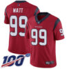 Texans #99 J.J. Watt Red Alternate Men’s Stitched Football 100th Season Vapor Limited Jersey