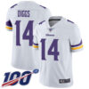 Vikings #14 Stefon Diggs White Men’s Stitched Football 100th Season Vapor Limited Jersey