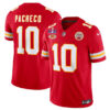 Men’s Kansas City Chiefs #10 Isiah Pacheco Red 2024 F.U.S.E. Super Bowl LVIII Patch With NKH Patch Vapor Untouchable Limited Football Stitched Jersey