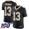 Saints #13 Michael Thomas Black Team Color Men’s Stitched Football 100th Season Vapor Limited Jersey