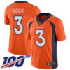 Broncos #3 Drew Lock Orange Team Color Men’s Stitched Football 100th Season Vapor Limited Jersey