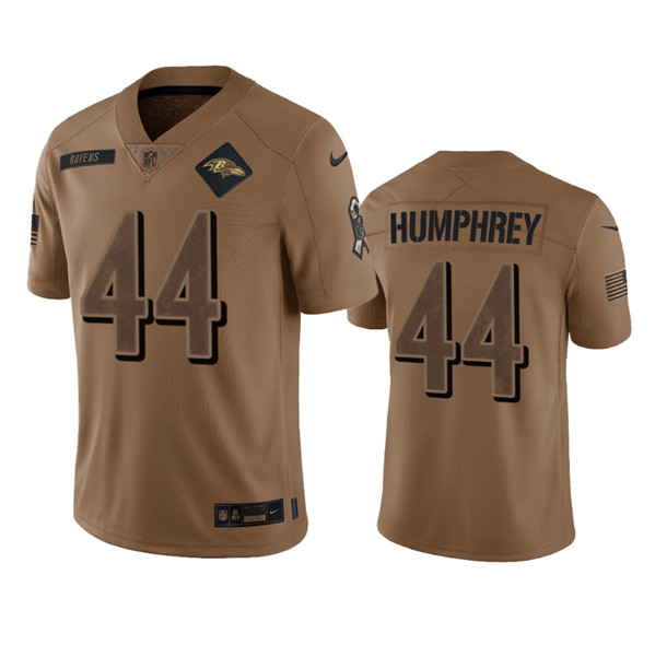 Men’s Baltimore Ravens #44 Marlon Humphrey 2023 Brown Salute To Service Limited Football Stitched Jersey