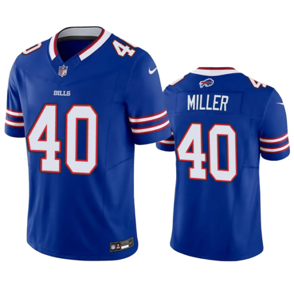 Men’s Buffalo Bills #40 Von Miller Blue 2023 F.U.S.E. Vapor Untouchable Limited Stitched Jersey