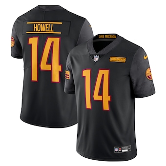 Men’s Washington Commanders #14 Sam Howell Nike Black Alternate Vapor Untouchable Limited Jersey
