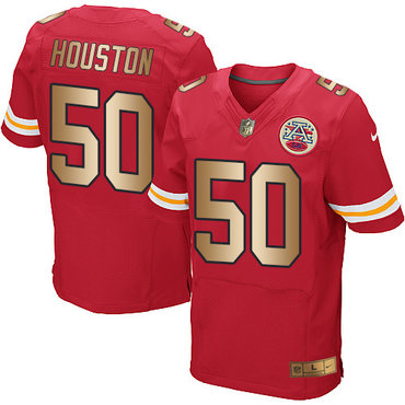 Nike Chiefs #50 Justin Houston Red Team Color Men’s Stitched NFL Elite Gold Jersey