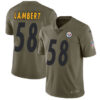 Nike Pittsburgh Steelers #58 Jack Lambert Olive Men’s Stitched NFL Limited 2017 Salute to Service Jersey