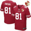 Men’s San Francisco 49ers #81 Terrell Owens Scarlet Red 70th Anniversary Patch Stitched NFL Nike Elite Jersey