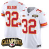 Men’s Kansas City Chiefs #32 Nick Bolton White 2023 F.U.S.E. AFC West Champions With NKH Patch Vapor Untouchable Limited Football Stitched Jersey