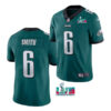 Men’s Philadelphia Eagles #6 DeVonta Smith Green Super Bowl LVII Patch Vapor Untouchable Limited Stitched Jersey