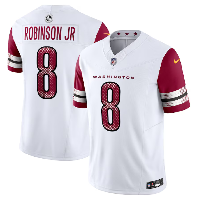 Men’s Washington Commanders #8 Brian Robinson Jr. White 2023 F.U.S.E. Vapor Limited Football Stitched Jersey