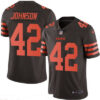 Men’s Cleveland Browns #42 Malcolm Johnson Brown 2016 Color Rush Stitched NFL Nike Limited Jersey