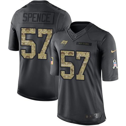 Nike Tampa Bay Buccaneers #57 Noah Spence Black Men’s Stitched NFL Limited 2016 Salute to Service Jersey