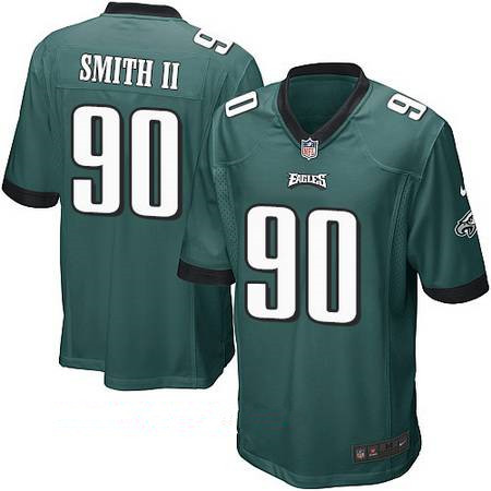 Men’s Philadelphia Eagles #90 Marcus Smith II Midnight Green Team Color Stitched NFL Nike Game Jersey