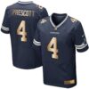 Nike Cowboys #4 Dak Prescott Navy Blue Team Color Men’s Stitched NFL Elite Gold Jersey