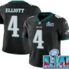 Men’s Philadelphia Eagles #4 Jake Elliott Limited Black Super Bowl LVII Vapor Jersey