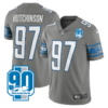 Men’s Detroit Lions #97 Aidan Hutchinson Grey 2023 90th Anniversary Vapor Untouchable Limited Stitched Jersey