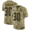 Nike Texans #30 Kevin Johnson Camo Men’s Stitched NFL Limited 2018 Salute To Service Jersey