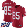 49ers #85 George Kittle Red Team Color Men’s Stitched Football 100th Season Vapor Limited Jersey