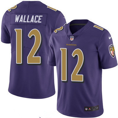Men’s Baltimore Ravens #12 Mike Wallace Purple 2016 Color Rush Stitched NFL Nike Limited Jersey