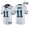 Men’s Philadelphia Eagles #11 A.J. Brown White Super Bowl LVII Patch Vapor Untouchable Limited Stitched Jersey
