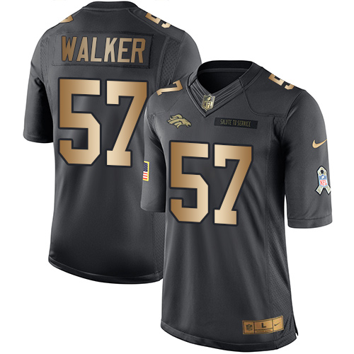 Nike Denver Broncos #57 Demarcus Walker Black Men’s Stitched NFL Limited Gold Salute To Service Jersey