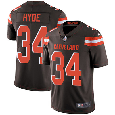 Nike Cleveland Browns #34 Carlos Hyde Brown Team Color Men’s Stitched NFL Vapor Untouchable Limited Jersey
