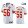 Men’s Kansas City Chiefs #56 George Karlaftis White Super Bowl LVII Patch Vapor Untouchable Limited Stitched Jersey
