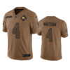 Men’s Cleveland Browns #4 Deshaun Watson 2023 Brown Salute To Service Limited Football Stitched Jersey