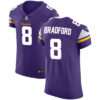 Men’s Nike Minnesota Vikings #8 Sam Bradford Purple Team Color Stitched NFL Vapor Untouchable Elite Jersey